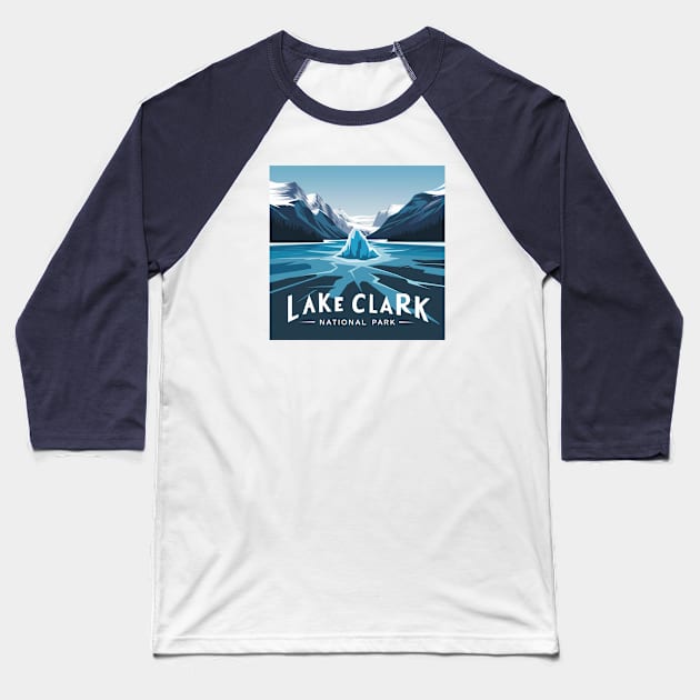 Frozen Lake Clark Baseball T-Shirt by Perspektiva